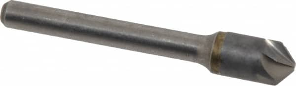 Made in USA - 3/8" Head Diam, 1/4" Shank Diam, 6 Flute 100° Solid Carbide Countersink - All Tool & Supply