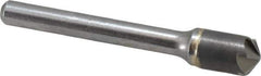 Made in USA - 3/8" Head Diam, 1/4" Shank Diam, 6 Flute 120° Solid Carbide Countersink - Bright Finish, 2-1/2" OAL, 0.062" Nose Diam, Single End, Straight Shank, Right Hand Cut - All Tool & Supply