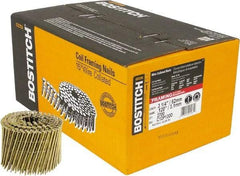 Stanley Bostitch - 11 Gauge 0.12" Shank Diam 3-1/4" Long Framing Nails for Power Nailers - Steel, Galvanized Finish, Screw Shank, Coil Wire Collation, Round Head, Diamond Point - All Tool & Supply