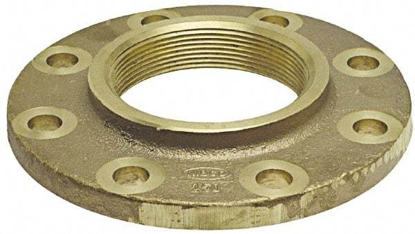 NIBCO - 3" Pipe, 7-1/2" OD, Cast Copper Threaded Companion Pipe Flange - 150 psi, F End Connection, 6" Across Bolt Hole Centers - All Tool & Supply