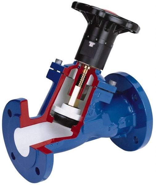 NIBCO - 4" Pipe, Flanged End Connections, Y Pattern Calibrated Balance Valve - 350mm Long, 310mm High, 175 Max psi, Iron Body - All Tool & Supply