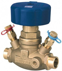 NIBCO - 1-1/2" Pipe, Solder End Connections, Straight Calibrated Balance Valve - 150mm Long, 112mm High, 240 Max psi, Brass Body - All Tool & Supply