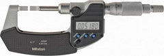 Mitutoyo - 0mm to 25.4mm Electronic Blade Micrometer - 0.003mm Accuracy, 0.75mm Blade Thickness, Ratchet Stop Thimble - All Tool & Supply