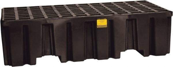 Eagle - 66 Gal Sump, 4,000 Lb Capacity, 2 Drum, Polyethylene Spill Deck or Pallet - 51" Long x 26-1/4" Wide x 13-3/4" High, Black, Liftable Fork, Vertical, 2 x 2 Drum Configuration - All Tool & Supply