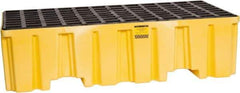 Eagle - 66 Gal Sump, 4,000 Lb Capacity, 2 Drum, Polyethylene Spill Deck or Pallet - 51" Long x 26-1/4" Wide x 13-3/4" High, Yellow, Liftable Fork, Vertical, 2 x 2 Drum Configuration - All Tool & Supply