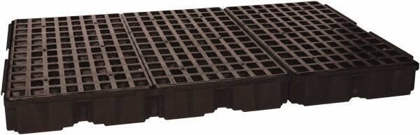 Eagle - 88 Gal Sump, 8,000 Lb Capacity, 6 Drum, Polyethylene Platform - 78.25" Long x 51-1/2" Wide x 6-1/2" High, Black, Drain Included, Low Profile, Vertical, 2 x 3 Drum Configuration - All Tool & Supply