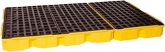 Eagle - 88 Gal Sump, 8,000 Lb Capacity, 6 Drum, Polyethylene Platform - 78.25" Long x 51-1/2" Wide x 6-1/2" High, Yellow, Drain Included, Low Profile, Vertical, 2 x 3 Drum Configuration - All Tool & Supply