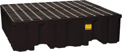 Eagle - 132 Gal Sump, 8,000 Lb Capacity, 4 Drum, Polyethylene Spill Deck or Pallet - 52-1/2" Long x 51-1/2" Wide x 13-3/4" High, Black, Liftable Fork, Drain Included, Vertical, 2 x 2 Drum Configuration - All Tool & Supply