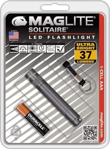 Mag-Lite - Clear LED Bulb, 47 Lumens, Mini Flashlight - Gray Aluminum Body, 1 AAA Alkaline Battery Included - All Tool & Supply