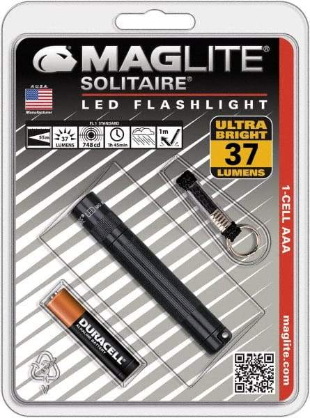 Mag-Lite - Clear LED Bulb, 47 Lumens, Mini Flashlight - Black Aluminum Body, 1 AAA Alkaline Battery Included - All Tool & Supply