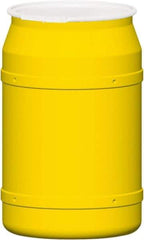 Eagle - 55 Gallon Yellow Cylindrical Polyethylene Open Head Drum - 36-3/8" High x 23" Diam - All Tool & Supply