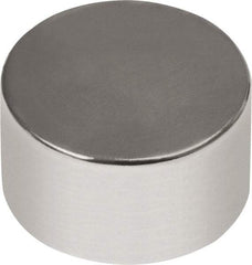 Mag-Mate - 3/4" Diam x 1/2" High Neodymium Rare Earth Magnet - 22 Lb Max Capacity, 180°F Max, Nickel Plated - All Tool & Supply