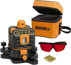 Johnson Level & Tool - 800' (Exterior) Measuring Range, 1/4" at 100' Accuracy, Manual-Leveling Rotary Laser - 150 to 300 RPM, 2 Beams, AA Battery Included - All Tool & Supply