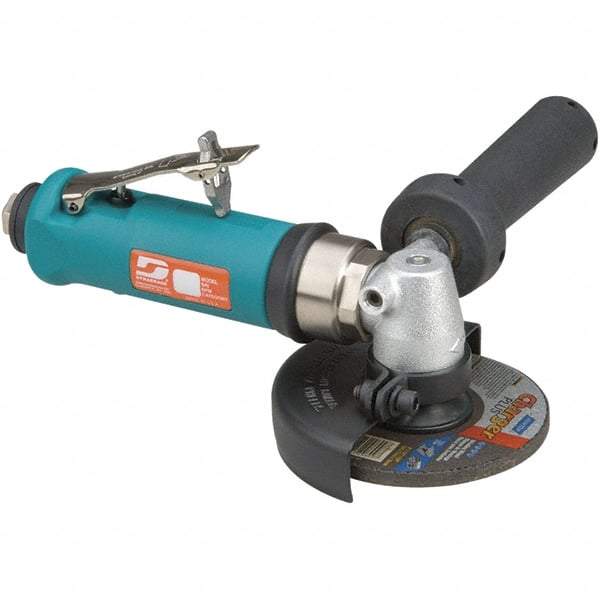 Dynabrade - 4" Wheel Diam, 13,500 RPM, Pneumatic Angle & Disc Grinder - 3/8-24 Spindle, 40 CFM, Rear Exhaust - All Tool & Supply