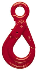 Pewag - 12,000 Lb Capacity, Chain Grade 80, Alloy Steel Eye Hook - 7-9/16" Reach, 1-49/64" Eye ID, 1/2" Chain Diam, Dacromet - All Tool & Supply