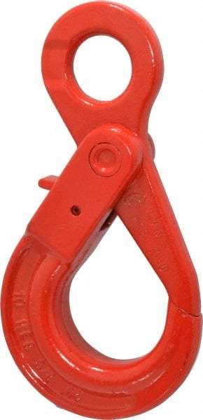 Pewag - 7,100 Lb Capacity, Chain Grade 80, Alloy Steel Eye Hook - 6-13/16" Reach, 1-3/8" Eye ID, 3/8" Chain Diam, Dacromet - All Tool & Supply