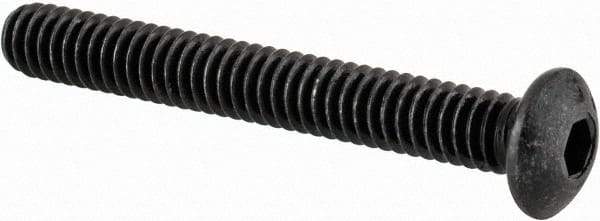 Value Collection - #5-40 UNC Hex Socket Drive, Button Screw - Alloy Steel, Black Oxide Finish, Fully Threaded, 1" Length Under Head - All Tool & Supply