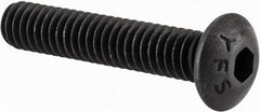 Value Collection - #8-32 UNC Hex Socket Drive, Button Screw - Alloy Steel, Black Oxide Finish, Fully Threaded, 7/8" Length Under Head - All Tool & Supply