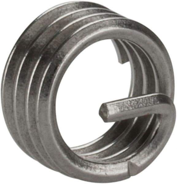 Heli-Coil - M3.5x0.60 Metric Coarse, 3.5mm OAL, Free Running Helical Insert - 3-3/4 Free Coils, Tanged, 304 Stainless Steel, Bright Finish, 1D Insert Length - All Tool & Supply