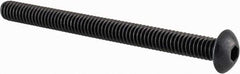 Value Collection - #8-32 UNC Hex Socket Drive, Button Screw - Alloy Steel, Black Oxide Finish, Fully Threaded, 2" Length Under Head - All Tool & Supply