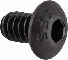 Value Collection - #10-24 UNC Hex Socket Drive, Button Screw - Alloy Steel, Black Oxide Finish, Fully Threaded, 5/16" Length Under Head - All Tool & Supply