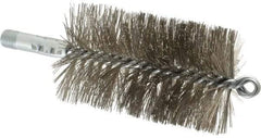 Schaefer Brush - 4-1/2" Brush Length, 2-3/4" Diam, Double Stem, Double Spiral Tube Brush - 7-1/4" Long, Stainless Steel, 1/4" NPSM Male Connection - All Tool & Supply