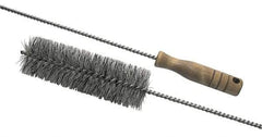 Schaefer Brush - 3" Diam, 6" Bristle Length, Boiler & Furnace Fiber Brush - Standard Wood Handle, 42" OAL - All Tool & Supply