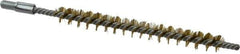 Schaefer Brush - 3" Brush Length, 5/16" Diam, Double Stem, Single Spiral Tube Brush - 4-1/2" Long, Brass, 8-32 Male Connection - All Tool & Supply