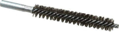 Schaefer Brush - 4" Brush Length, 11/16" Diam, Double Stem, Double Spiral Tube Brush - 6" Long, Stainless Steel, 12-24 Female Connection - All Tool & Supply