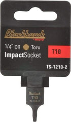 Blackhawk by Proto - 1/4" Drive, T10 Impact Torx Bit Socket - 1" OAL - All Tool & Supply