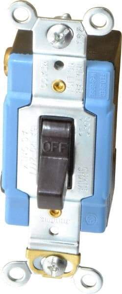 Cooper Wiring Devices - 1 Pole, 120 to 277 VAC, 15 Amp, Industrial Grade, Toggle, Wall and Dimmer Light Switch - 1.31 Inch Wide x 3.28 Inch High - All Tool & Supply