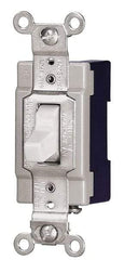 Cooper Wiring Devices - 3 Pole, 120 to 277 VAC, 15 Amp, Industrial Grade, Toggle, Wall and Dimmer Light Switch - 1.31 Inch Wide x 3.28 Inch High - All Tool & Supply