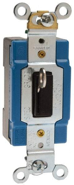 Cooper Wiring Devices - 1 Pole, 120 to 277 VAC, 15 Amp, Industrial Grade, Toggle, Wall and Dimmer Light Switch - 1.31 Inch Wide x 3.28 Inch High - All Tool & Supply