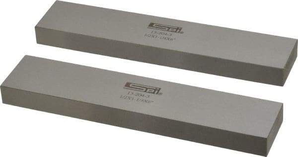 SPI - 6" Long x 1-1/4" High x 1/2" Thick, Steel Parallel - 0.0003" & 0.002" Parallelism, Sold as Matched Pair - All Tool & Supply