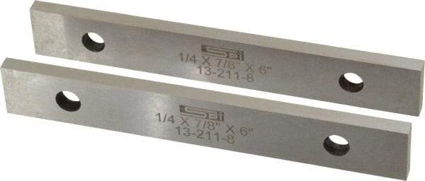 SPI - 6" Long x 7/8" High x 1/4" Thick, Steel Parallel - 0.0003" & 0.002" Parallelism, Sold as Matched Pair - All Tool & Supply