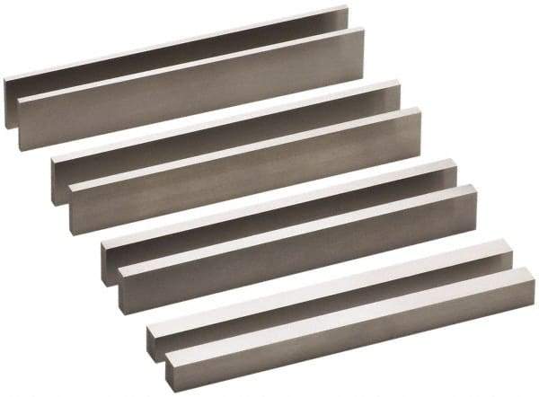 SPI - 8 Piece, 6 Inch Long Steel Parallel Set - 1/2 to 1 Inch High, 1/8 to 3/8 Inch Thick, 52-58 RC Hardness, Sold as 4 Pair - All Tool & Supply