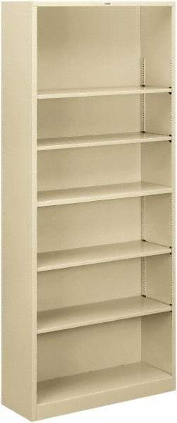 Hon - 6 Shelf, 81-1/8" High x 34-1/2" Wide Bookcase - 12-5/8" Deep, Steel, Putty - All Tool & Supply