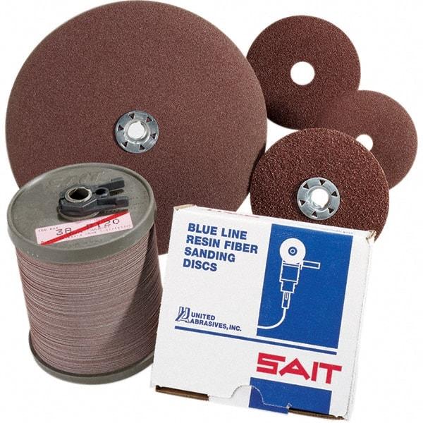 Sait - 4-1/2" Diam 7/8" Hole 36 Grit Fiber Disc - Very Coarse Grade, Aluminum Oxide, Series 3A - All Tool & Supply