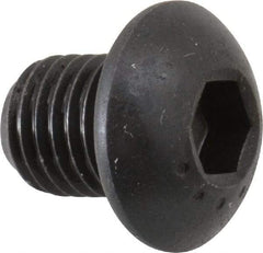 Made in USA - 5/16-24 UNF Hex Socket Drive, Button Screw - Alloy Steel, Black Oxide Finish, Fully Threaded, 3/8" Length Under Head - All Tool & Supply