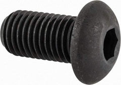 Made in USA - 5/16-24 UNF Hex Socket Drive, Button Screw - Alloy Steel, Black Oxide Finish, Fully Threaded, 5/8" Length Under Head - All Tool & Supply