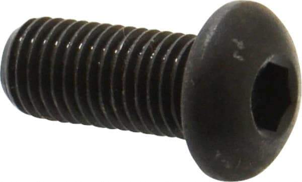 Made in USA - 5/16-24 UNF Hex Socket Drive, Button Screw - Alloy Steel, Black Oxide Finish, Fully Threaded, 3/4" Length Under Head - All Tool & Supply