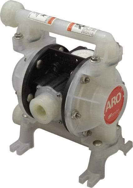 ARO/Ingersoll-Rand - 3/8" NPT, Nonmetallic, Air Operated Diaphragm Pump - PTFE Diaphragm, Polypropylene Housing - All Tool & Supply