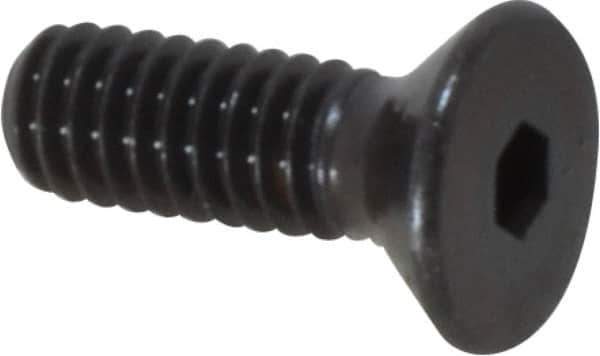 Made in USA - #8-32 UNC Hex Socket Drive, 82° Flat Screw - Alloy Steel, Black Oxide Finish, Fully Threaded, 1/2" OAL - All Tool & Supply