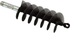 Schaefer Brush - 4-1/2" Scraper Length, 2" Diam, Flat Wire Single Spiral Flue Scraper - 7-3/4" Long, Tempered Steel Wire, 1/4" NPSM Male Connection - All Tool & Supply