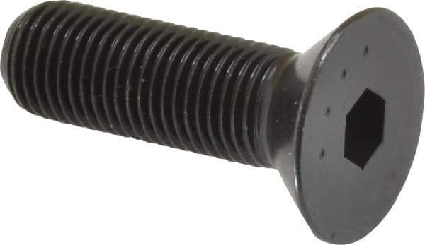 Made in USA - 3/8-24 UNF Hex Socket Drive, 82° Flat Screw - Alloy Steel, Black Oxide Finish, Fully Threaded, 1-1/4" OAL - All Tool & Supply