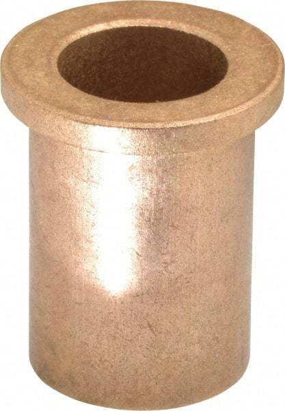 Boston Gear - 3/4" Inside x 1" Outside Diam, Oil Impregnated Bronze Sleeve Bearing - 1-1/4" Flange Outside Diam, 5/32" Flange Thickness, 1-1/2" OAL - All Tool & Supply