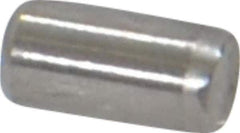 Made in USA - 3/32" Diam x 3/16" Pin Length Grade 8 Alloy Steel Standard Dowel Pin - Bright Finish, 1 Beveled & 1 Rounded End - All Tool & Supply