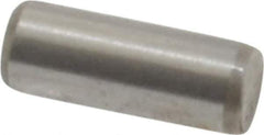 Made in USA - 3/32" Diam x 1/4" Pin Length Grade 8 Alloy Steel Standard Dowel Pin - Bright Finish, 1 Beveled & 1 Rounded End - All Tool & Supply