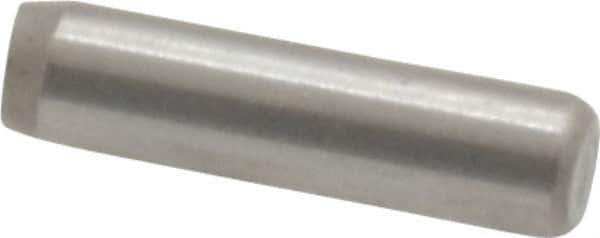 Made in USA - 3/32" Diam x 3/8" Pin Length Grade 8 Alloy Steel Standard Dowel Pin - Bright Finish, 1 Beveled & 1 Rounded End - All Tool & Supply