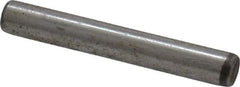 Made in USA - 1/8" Diam x 7/8" Pin Length Grade 8 Alloy Steel Standard Dowel Pin - Bright Finish, C 47-58 & C 60 (Surface) Hardness, 1,840 Lb (Single Shear), 3,680 Lb (Double Shear) Breaking Strength, 1 Beveled & 1 Rounded End - All Tool & Supply